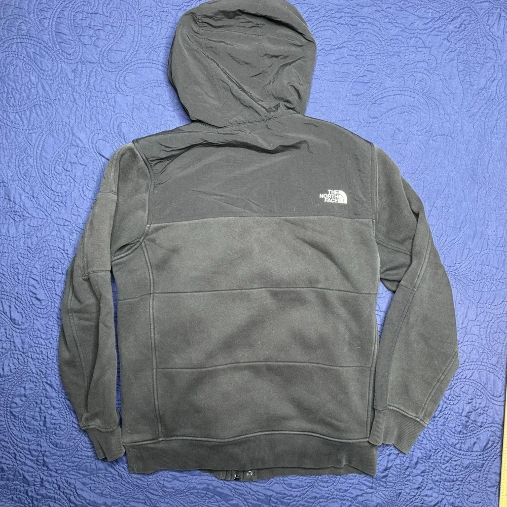 The North Face Mens Sherpa Lined Hooded Jacket Black Large Full Zip Softshell